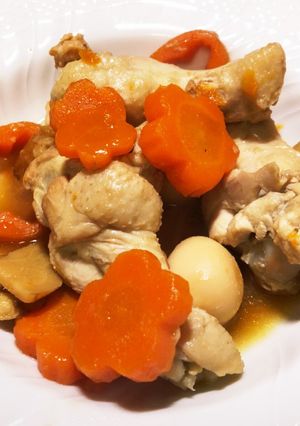 鶏、人参、うずらの卵の煮物-レシピのメイン写真
