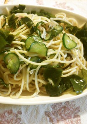 湘南しらすと夏野菜のさっぱり梅風味パスタ-レシピのメイン写真