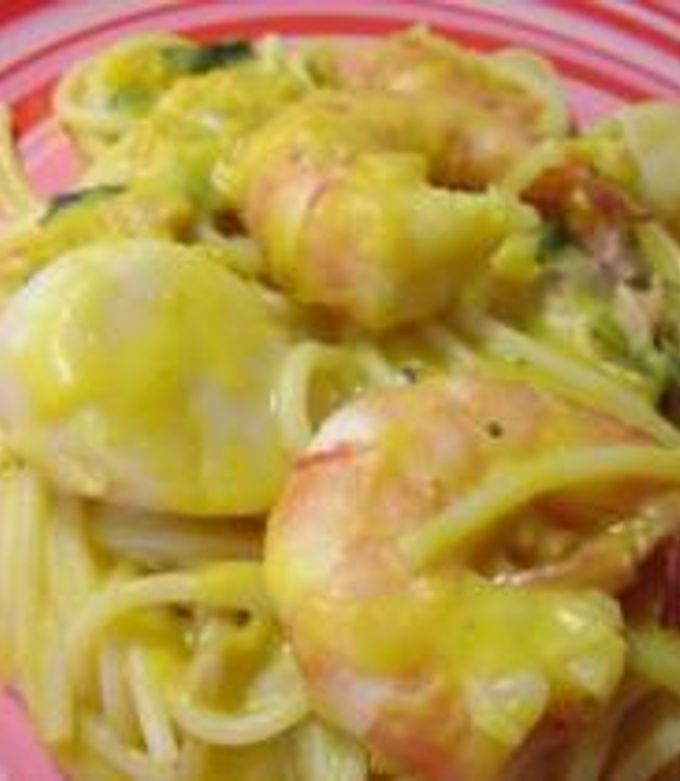 ☆えびとホタテのかぼちゃクリームパスタ☆-レシピのメイン写真