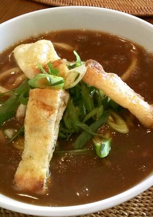 青ネギとお揚げのカレーうどん-レシピのメイン写真