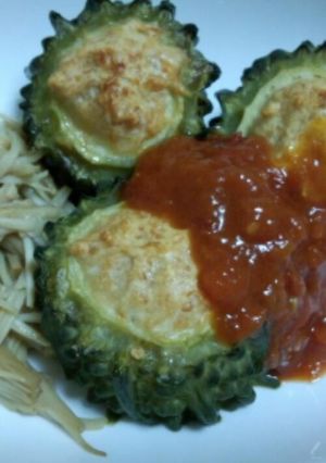 * 我が家のゴーヤの肉詰め *-レシピのメイン写真