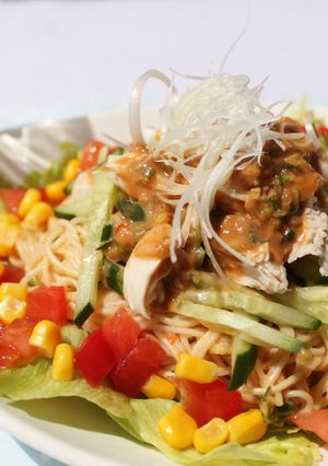 野菜たっぷりバンバンジーそうめん-レシピのメイン写真