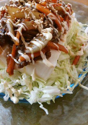 焼肉のたれで簡単！焼肉豆腐サラダ-レシピのメイン写真