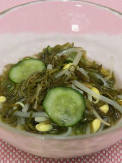 味付けめかぶと豆もやしの和え物-レシピのメイン写真