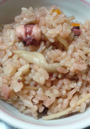 生タコでタコ飯☆ピンクで綺麗♪生姜で美味-レシピのメイン写真