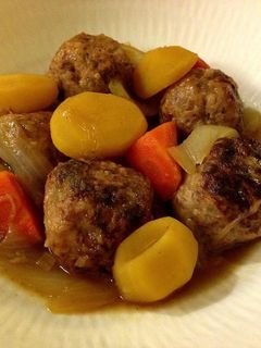 栗の甘露煮と肉団子の煮物-レシピのメイン写真