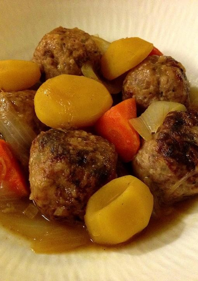 栗の甘露煮と肉団子の煮物-レシピのメイン写真