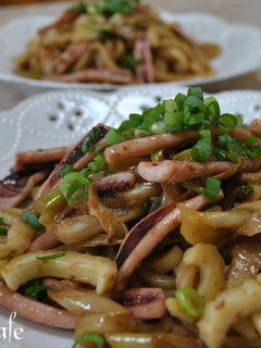 いかとネギのうどん焼き-レシピのメイン写真