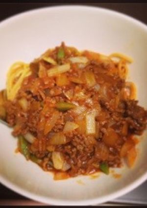 簡単ミートソースパスタ-レシピのメイン写真