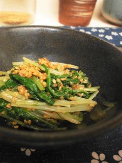 *おつまみに*水菜の胡麻和え*-レシピのメイン写真