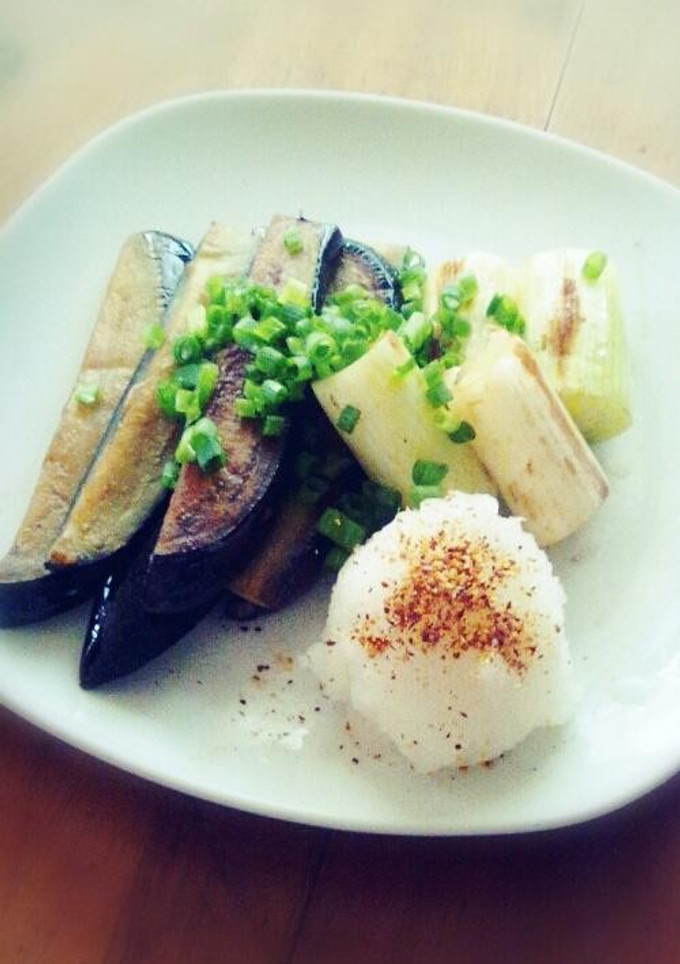 ナスとネギの生姜醤油焼き-レシピのメイン写真