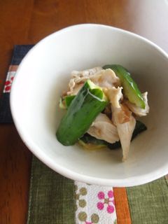 【副菜】ささみと胡瓜の梅酢和え-レシピのメイン写真