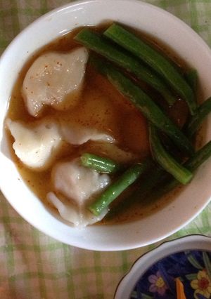 スープ餃子にインゲン豆-レシピのメイン写真