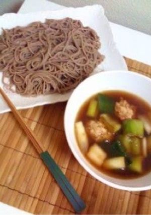 焼きネギと鶏つくねのつけ蕎麦-レシピのメイン写真