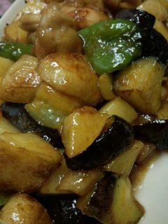 *鶏とじゃがいもとナスの甘辛炒め*-レシピのメイン写真