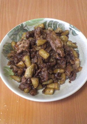 ゴボウと牛肉の甘辛炒め-レシピのメイン写真