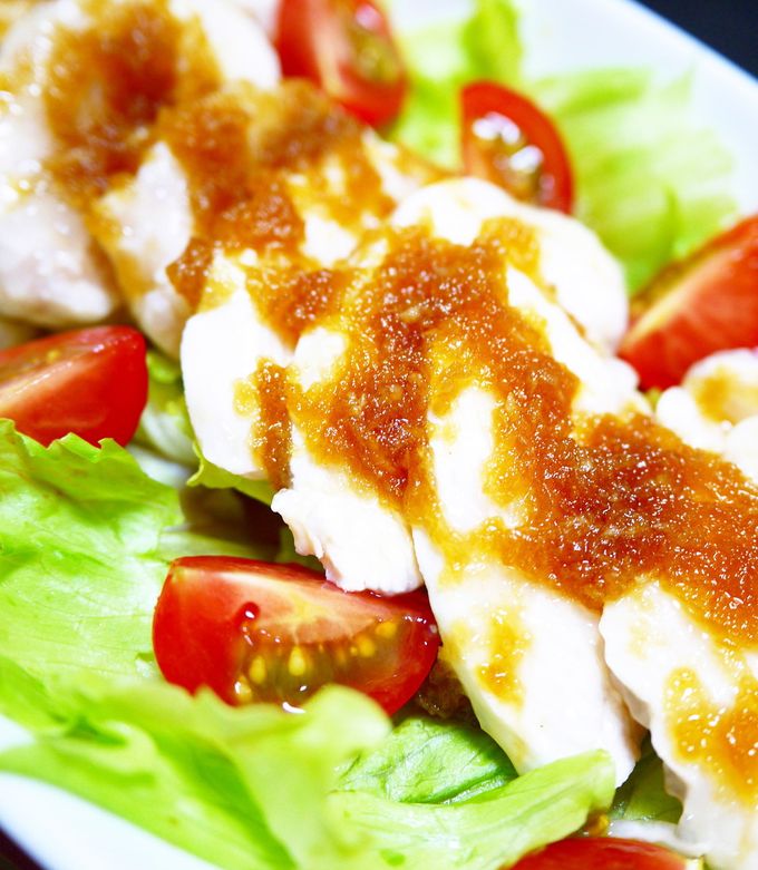 夏にさっぱり☆鶏むね肉冷しゃぶのたれがけ by ほっこり～の