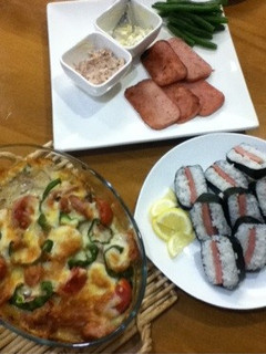 BBQにスパムおむすび-レシピのメイン写真