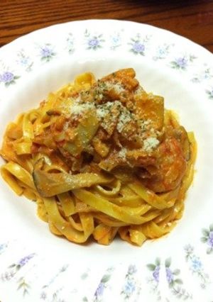 海老とエリンギのトマトクリームパスタ-レシピのメイン写真