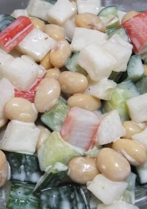 大根キュウリ大豆のコロコロ味噌マヨサラダ-レシピのメイン写真