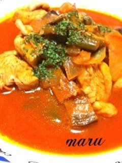 鶏肉と茄子のトマトジュース煮-レシピのメイン写真