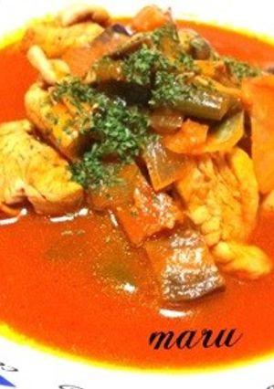 鶏肉と茄子のトマトジュース煮-レシピのメイン写真