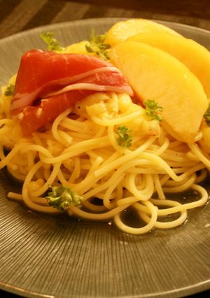 白桃と生ハムの冷製パスタ-レシピのメイン写真
