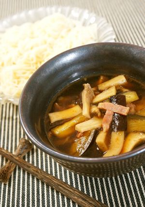 簡単☆ナスとベーコンの甘旨つけそうめん-レシピのメイン写真