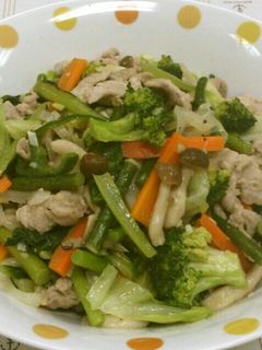 緑の塩野菜肉炒め-レシピのメイン写真