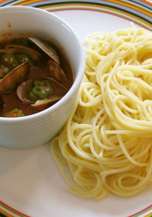 あさりとオクラの冷製トマトソースパスタ-レシピのメイン写真