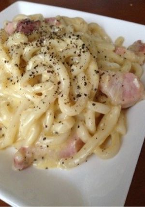【簡単】うどんのカルボナーラ-レシピのメイン写真