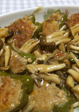 肉詰めピーマンのきのこあんかけ-レシピのメイン写真