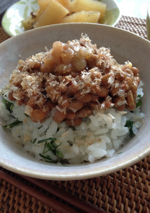 夏はさっぱり♥ 梅シソ納豆ごはん-レシピのメイン写真