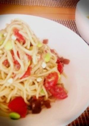 ツナとトマトの冷製バジルパスタ-レシピのメイン写真