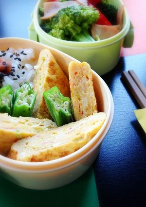 ネギとカニカマのごま油風味♪玉子焼き♪-レシピのメイン写真
