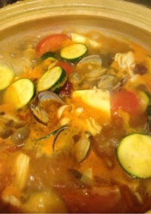 夏野菜とアサリと豆腐のヘルシーチゲ-レシピのメイン写真