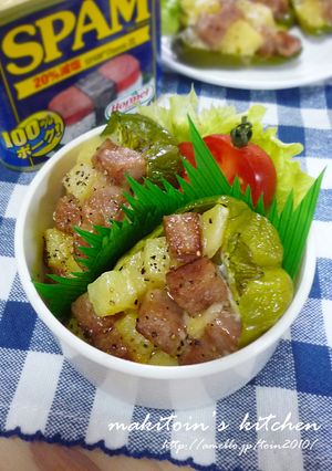 スパムとポテトでピーマンの肉詰め風-レシピのメイン写真