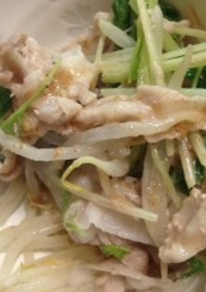 豚肉ともやしのレンジ蒸し-レシピのメイン写真