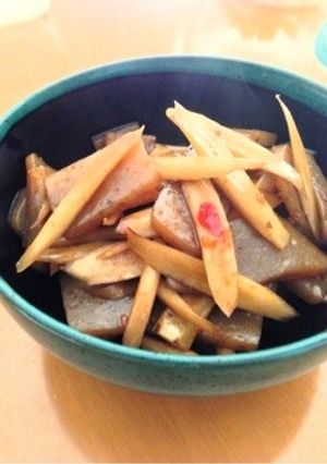ごぼうとこんにゃくのピリ辛豆板醤炒め-レシピのメイン写真