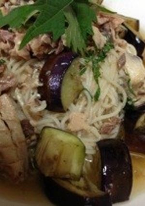 茄子とさばのさっぱりそうめん-レシピのメイン写真