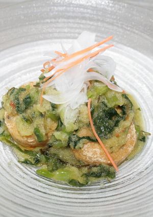 一口がんもの野沢菜おろしぽん酢かけ-レシピのメイン写真