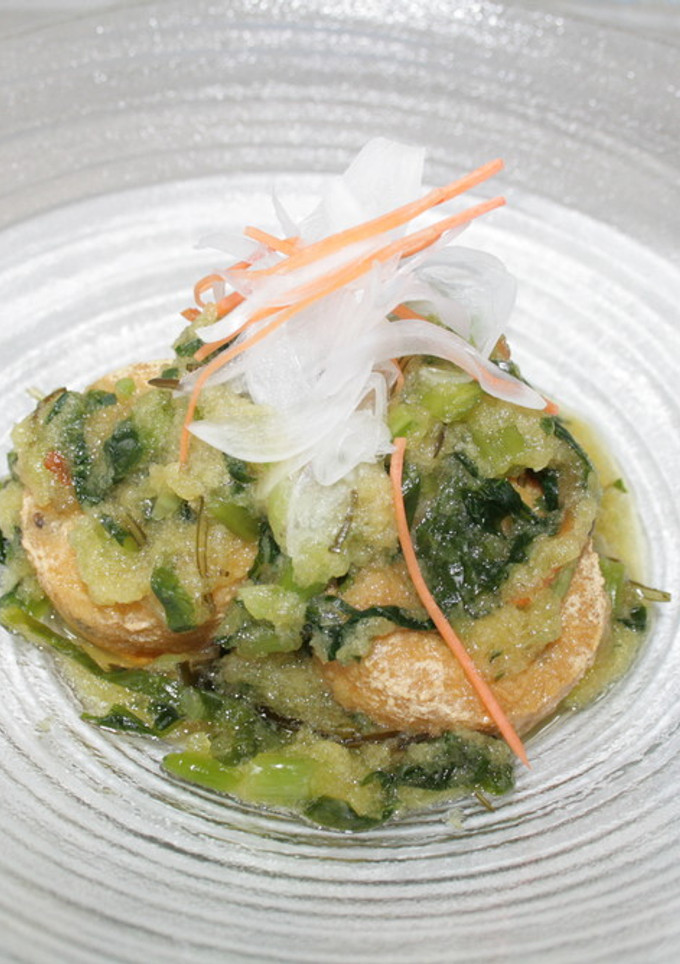 一口がんもの野沢菜おろしぽん酢かけ-レシピのメイン写真