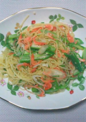 ._.桜エビとオクラの楽パスタ._.-レシピのメイン写真