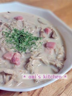 簡単☆茸とベーコンのバターミルクスープ-レシピのメイン写真