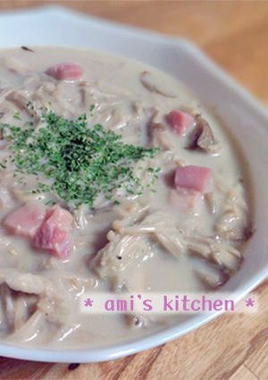 簡単☆茸とベーコンのバターミルクスープ-レシピのメイン写真