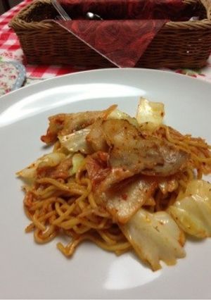 豚キムチ焼きそば-レシピのメイン写真
