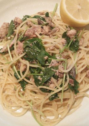 さばの水煮缶と三ツ葉のパスタ-レシピのメイン写真