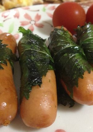 お弁当にチョイス！ウインナーの大葉巻き-レシピのメイン写真