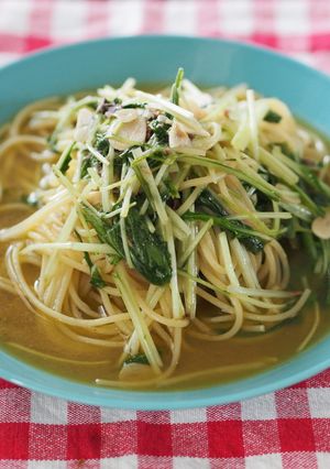 アンチョビと水菜の塩パスタ-レシピのメイン写真