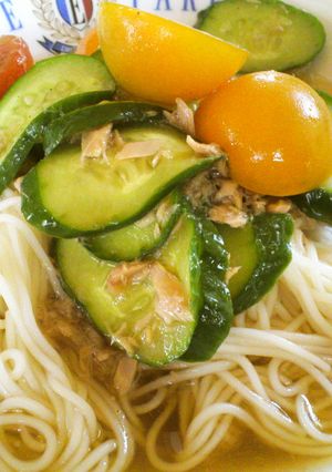 ＊めちゃうま♡トマトツナきゅうそうめん＊-レシピのメイン写真